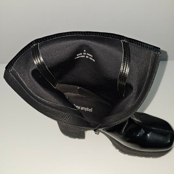 NEW Jeffrey Campbell Refresh Ankle Boot Women 9 Black Glossy Patent Y2K Platform - Picture 9 of 14